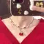 AN.MART Y2K Đỏ Anh Đào Trái Tim Đính Hạt Choker Nelace Nữ Boho Hạt Anh Đào Mặt Dây Chuyền Nelace Vintage Không Đều Nelace Trang Sức VN