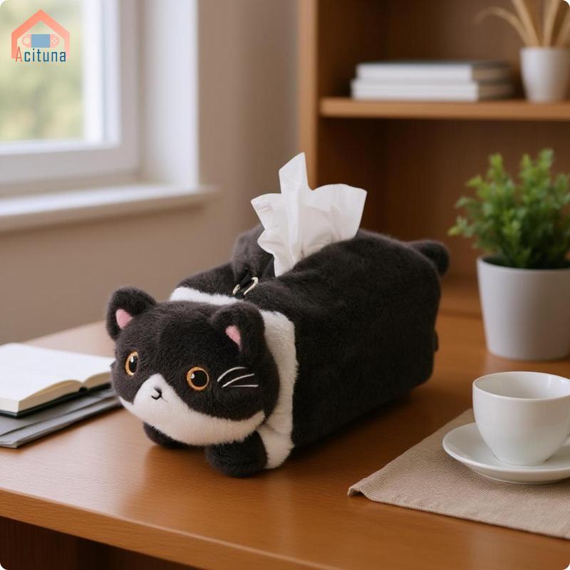 Phim Hoạt Hình Mèo Khăn Giấy Sang Trọng Hộp Đựng Khăn Giấy Dễ Thương Sắp Xếp Cho Ô Tô Để Bàn Phòng Ngủ Sử Dụng Tại Nhà