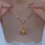 Thiết Kế Cảm Giác Tím Pha Lê Giọt Nước Thép Titan Mặt Dây Chuyền Vòng Cổ Nữ Ánh Sáng Sang Trọng Tính Khí Thời Trang Phù Hợp Với Hợp Thời Trang C