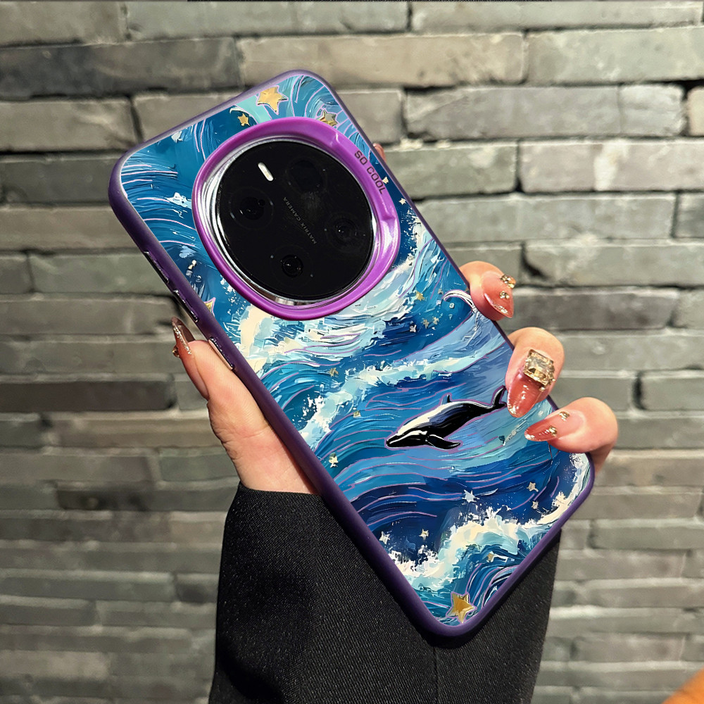 Ốp điện thoại cứng “Tranh sơn dầu cá voi đại dương ” cho Honor Magic 8 Pro / 7 Pro / 6 Pro GT Pro Win RT / Honor 400 / 300 X9D X9C Vỏ Honor chống sốc