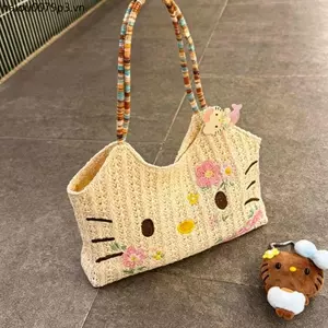 Phong Cách Mới ins Phong Cách Phiên Bản Hàn Quốc Dễ Thương Thoáng Mát Mùa Hè Ống Hút Túi Xách Dễ Thương Di Động Dung Tích Lớn Đi Lại Túi Phù Hợp