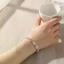 Vòng tay bạc họa tiết đồng xu may mắn: Kích thước có thể điều chỉnh Biểu tượng giàu có Trang sức dành cho nữ