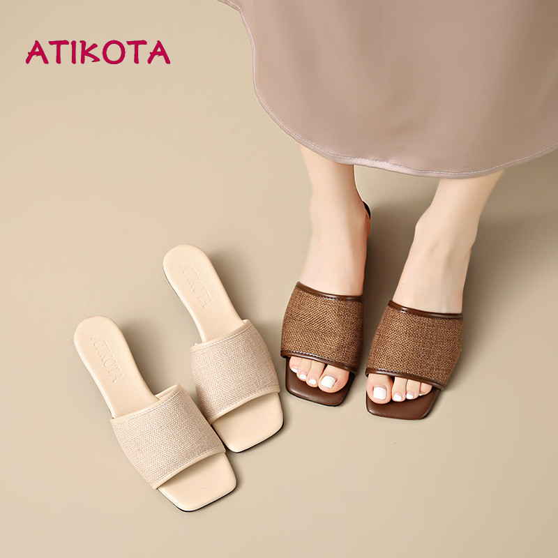 Atikota Dép đế thấp Nữ Dép thông thường thoáng khí cho cả ngày Hoạt động ngoài trời mùa hè hàng ngày