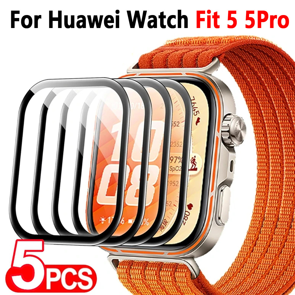 Bộ 5 Miếng Dán Bảo Vệ Màn Hình Cho Huawei Watch Fit 5 Pro / 4Pro / 5 / 4 Phim Bảo Vệ Cong 3D HD Phim Bảo Vệ Toàn Diện