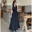 Phong cách Hàn Quốc Phong cách mới Phong cách nhẹ nhàng Đầm ren cổ chữ V Tính khí mùa hè Niche Slimer Look Pleated A @ -