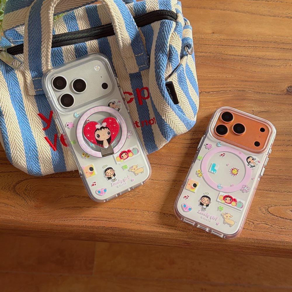 Vỏ cứng Tương thích với iPhone 13 14 14Pro 14ProMax 15 15Pro 15ProMax 16 16Pro 16ProMax 17 17Pro 17ProMax Sticker Wind Angel Pattern Magnet Case