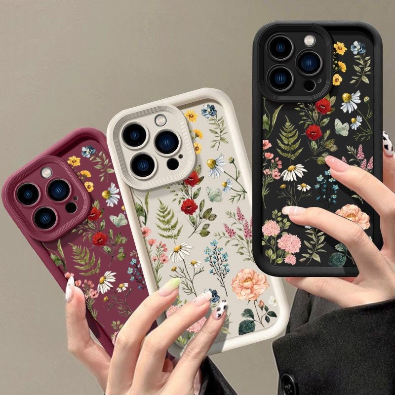 Ốp Điện Thoại Hoa Lá Nhiều Màu Sắc Cho Samsung Galaxy S20 Plus Ultra S21 FE A22 A72 A02 A03 J7 CORE M34 M16 F06 M36 M15 M23 M31 M30S M20 M51 Silicon Matte Thời Trang TPU Cover