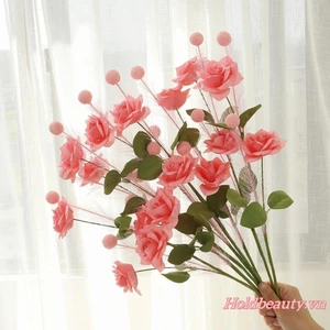 1 Thân hoa hồng nhân tạo Lễ hội Cây sậy giả cành hoa Trang trí bình hoa để trang trí vòng hoa thủ công DIY Trang trí nhà cửa