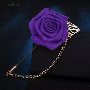 DELMER Phụ Kiện Thời Trang Nhiều Màu Hoa Hồng Ve Áo Pin Nam Phù Hợp Với Chú Chổi Boutonniere Phong Cách Lá Thổ Cẩm Chân