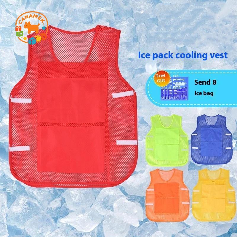 CANAMEK Mùa Hè Làm Mát Áo Băng Túi Làm Mát Nước Ngoài Trời Bảo Vệ Lao Động Tản Nhiệt Quần Áo Trước Nam Nữ Đa Năng Kích Thước Bình Thường CSF