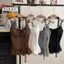 CMinYP Quần Áo Nữ Thời Trang Mùa Hè Chấm Bi Màu Trơn Sling Nữ Thời Trang Xuất Hiện Mỏng Mỏng Phong Cách Trẻ Trung Áo Vinh Quang