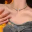 LUImo Thời Trang Kim Cương Giả Cổ Trái Tim Choker Nelace Dành Cho Nữ Đơn Giản Mở Cổ Nelace Mô-men Xoắn Phụ Kiện Trang Sức SBS