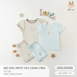 BỘ CỘC PETIT TAY CÁNH TIÊN[ SIÊU MỀM, MÁT, MỊN CO DÃN VÀ THẤM HÚT ] SZ 6M -4Y (HCT55)