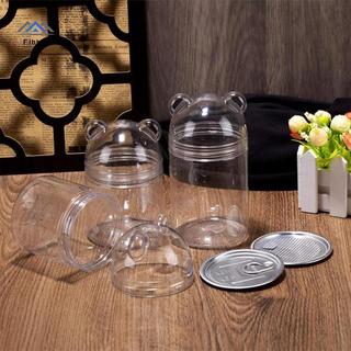 ELBBKG Guazi Nut Hộp Bảo Quản Hoạt Hình Gấu Bảo Quản Chai Kẹo Thực Phẩm Có Thể Sna Acrylic Dễ Thương Kín Lon Bánh Quy Có Thể Món Tráng Miệng Bảo Quản Mới