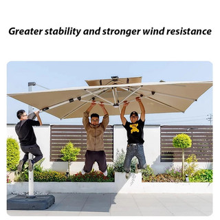 Dù Che Nắng Vuông 3m Cao Cấp Ô lệch tâm Xoay 360° Ô Ngoài Trời Sân Vườn Khung Nhôm Mái Chéo Chống Nắng Cho Quán Café