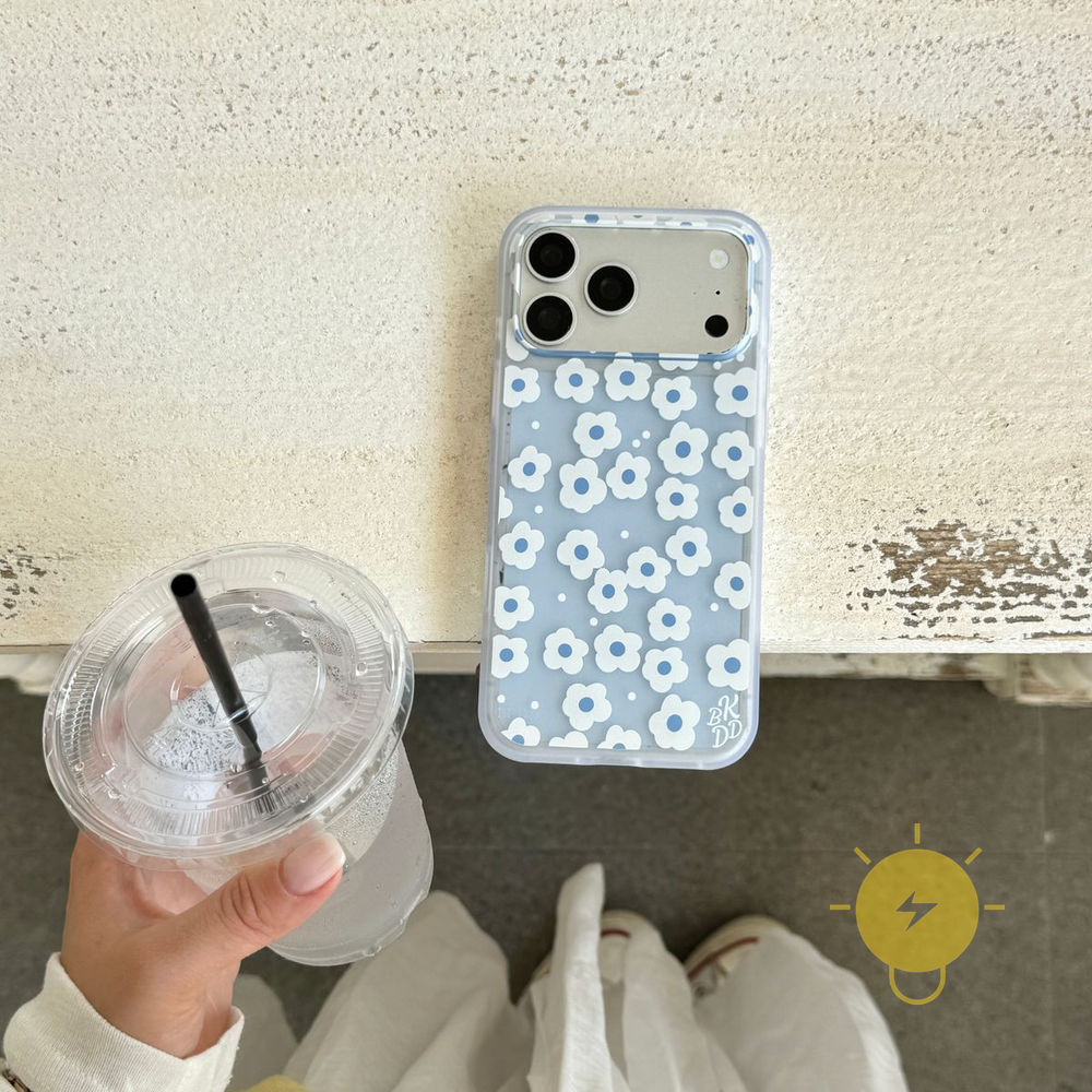 Phone Case For iPhone 17 Pro Max 16 15 TPU Transparent Flower Aesthetic Korean Cute