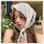 JRP Hàn Quốc Ins Ren Tóc Khăn Nữ Tam Giác Tóc Dây Đeo Túi Tóc Khăn Trùm Đầu Mũ Du Lịch Ảnh Kerchief Phụ Kiện JRP