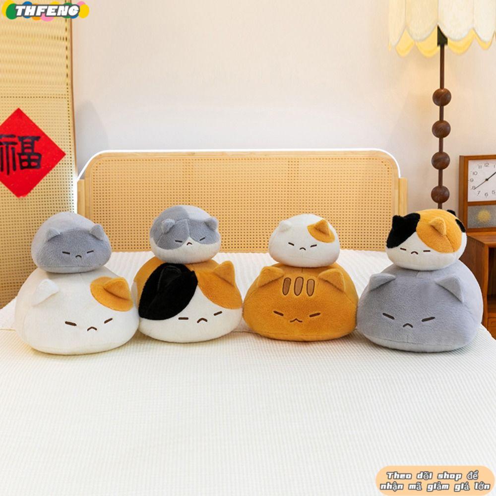 Búp bê đồng hành sang trọng THFENG, Đồ chơi nhồi bông mèo sang trọng, Thời trang 43cm Gối động vật nhồi bông siêu mềm để bàn