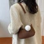 WANYEDI Túi xách nách, Túi đeo vai nữ vuông nhỏ nỉ, có Pom Pom Mini Ví vuông nhỏ dành cho nữ