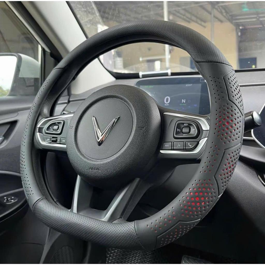 Bọc vô lăng da NAPPA mềm size D-cut form méo cho VinFast VF3 VF5 VF6 VF7 VF8 VF9 VF e34 Limo Green Herio Green
