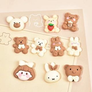 Linh kiện hình bánh kẹo gấu sữa, phụ kiện kem bơ chế tạo ốp lưng điện thoại đa dụng