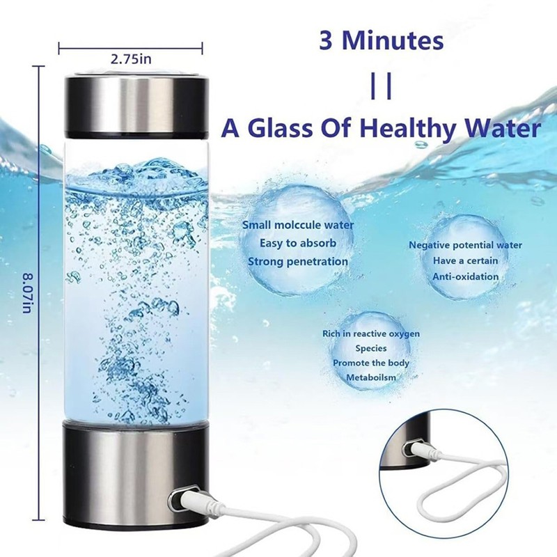Bình nước hydro di động 16OZ, có thể sạc lại cho du lịch, gia đình,
