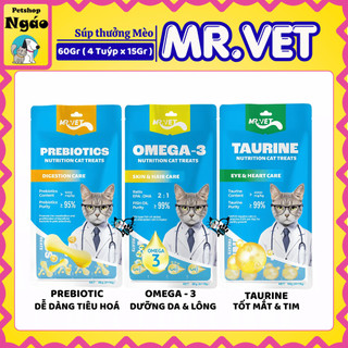 Súp Thưởng Cho Mèo MRVET Bổ Sung Omega 3, Prebiotics, Taurine Hỗ Trợ Tiêu Hóa Và Sức Khỏe Tim Mạch
