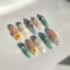 10 Chiếc Đầu Móng Tay Hình Hạnh Nhân Với Ngọc Trai Sao Biển-Thiết Kế 3D Họa Tiết Lấp Lánh Bấm Móng Tay Cho Nữ Tiệc Cưới