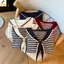 < YEI > Áo thun dài tay sọc phong cách Preppy dành cho nữ V-ne Áo dệt kim thông thường mới