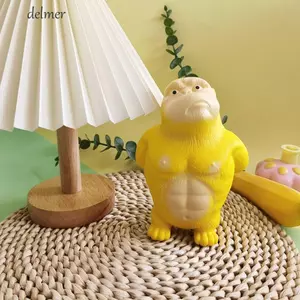 DELMER Bóp Lỗ Thông Hơi Gorilla, Orangutan Chậm Rebound Bóp Đồ Chơi Khỉ, Sáng Tạo Màu Vàng Co Giãn Mềm Cao Su Keo Mềm Đồ Chơi Gorilla Đồ Chơi Trẻ Em
