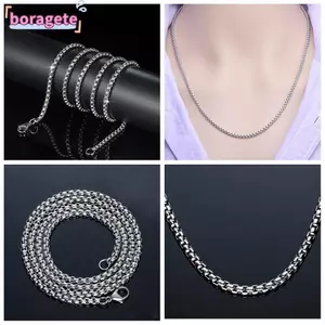 Vòng cổ bằng thép không gỉ BORAGETE Tuyên bố trang sức dự tiệc màu bạc