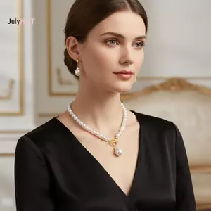 JULYHOT Bóng Đính Hạt Ngọc Trai Giả Nữ Nelace Bộ Bông Tai Đính Đá Lý Tưởng Cho Đám Cưới Massivedeals