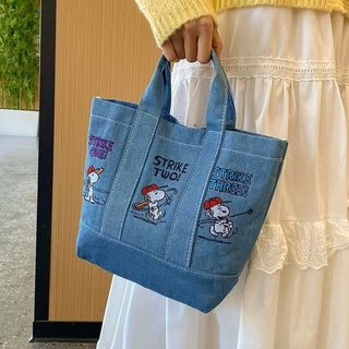 Túi xách denim dung lượng lớn đa năng thời trang phong cách Nhật Bản