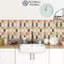 FANIELLAPOWELL 10 Miếng Dán Gạch Vinyl, PVC DIY Peel & Stick Backsplash Panel, Miếng Dán Tường Màu Hồng & Xanh Chống Mài Mòn Trang Trí Nhà