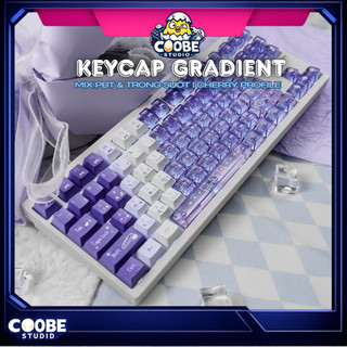 Keycap PBT Trong Suốt Gradient Xuyên LED 150 Nút Cherry Profile Double-Shot Cho Bàn Phím Cơ , Bàn Phím Từ Tính He