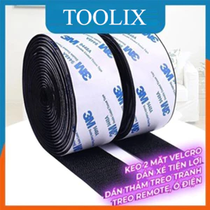 5 Mét Cuộn Keo 2 Mặt 3M Băng Gai Dính Velcro Dán Xé Treo Đồ Tiện Lợi-TOOLIX
