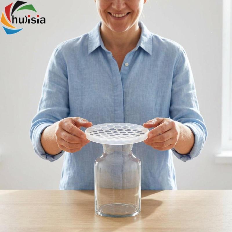 Chulisia Silicone Hoa Ếch Tròn Tổ Ong Lưới Hoa Bình Lưới Lắp Dễ Dàng Vệ Sinh Trang Trí Phụ Kiện Có Thể Giặt Được