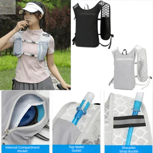 AWNGD Đi Xe Đạp Chạy Bộ Hydrating Vest, Ba Lô Hydrating Thoáng Khí Phản Quang, Đi Bộ Đường Dài Ngoài Trời Siêu Nhẹ Marathon Thể Thao Áo Vest Đi Xe Đạp Chạy Bộ Marathon
