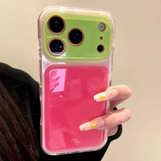 Ốp điện thoại thạch màu tương phản Dopamine cho iPhone17 16 15 Pro Max Bảo vệ Camera chống sốc Vỏ mềm chống rơi