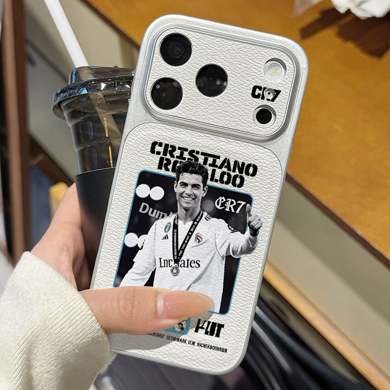 Ốp lưng iPhone Họa tiết da mạ điện họa tiết World Cup iPhone 17 16 15 14 13 12 11 Pro Max Plus Max