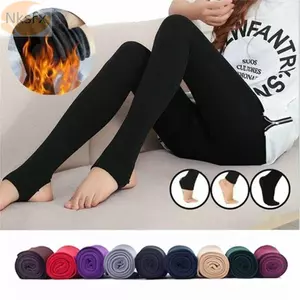NKSFX Quần Legging Slim Hot Fluff Lót Quần Áo Nữ Ấm Áp
