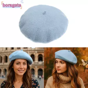 Mũ nồi len BORAGETE màu trơn Mũ beanie kiểu Pháp