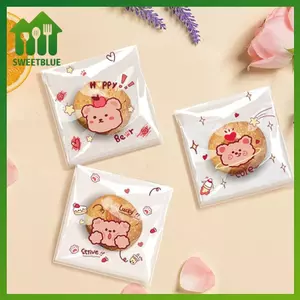 SWEET 100 Chiếc Túi Nhựa Trong Suốt Cảm Ơn Bạn Túi Tự Dính Cho Tiệc Tự Chế Quà Tặng Hạt Bông Tai Túi DIY Trang Sức Túi Ngủ n