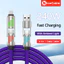Cáp dữ liệu silicon lỏng sạc siêu nhanh 240W USB 4 trong 1 / Type C sang USB-L / Type C với cáp dữ liệu sạc ánh sáng xung quanh đầy màu sắc cho máy tính bảng điện thoại