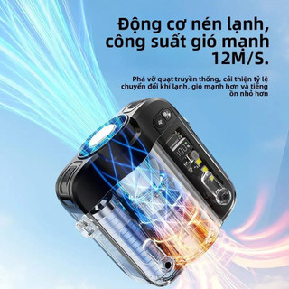 Quạt Treo Cổ Quạt Làm Mát Quạt Đeo Cổ Quạt Mini Làm Lạnh Bằng ICE 100 Cấp Độ Dùng Ngoài Trời