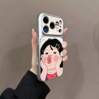 Dành Cho IPhone 17 16 15 14 Plus 13 12 11ProMax X XR XS Creative Funky Emoji cô gái cửa sổ lớn trường hợp điện thoại