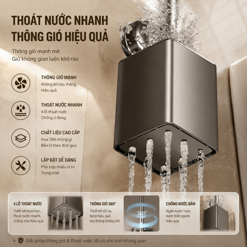 Chổi cọ bồn cầu gắn tường hút chân không chất liệu nhôm làm sạch toilet nhà tắm mọi ngóc ngách