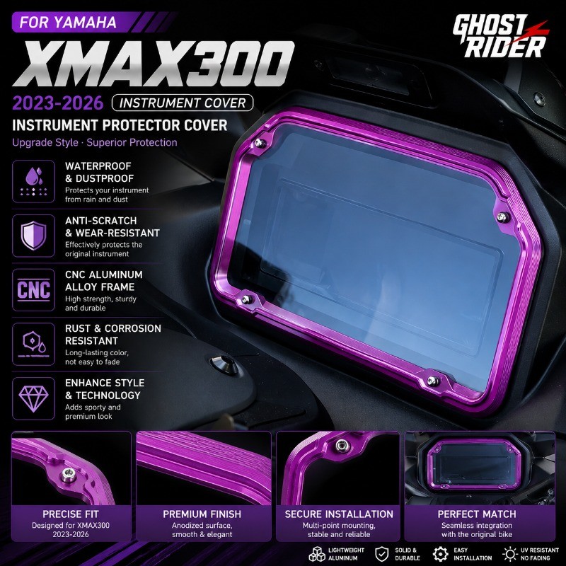 DÀNH CHO YAMAHA XMAX300 2023-2026 Vỏ Bảng Điều Khiển Xe Máy CNC Chống Thấm Nước Nhôm Bảng Điều Khiển Bảo Vệ Phụ Kiện