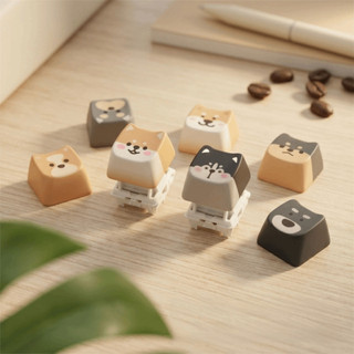 Bàn phím ngón tay AWNGD, Giảm lo âu Vượt qua Móc khóa Keycap thời gian, Đồ chơi giải nén họa tiết chó di động nhẹ Creatve Học sinh