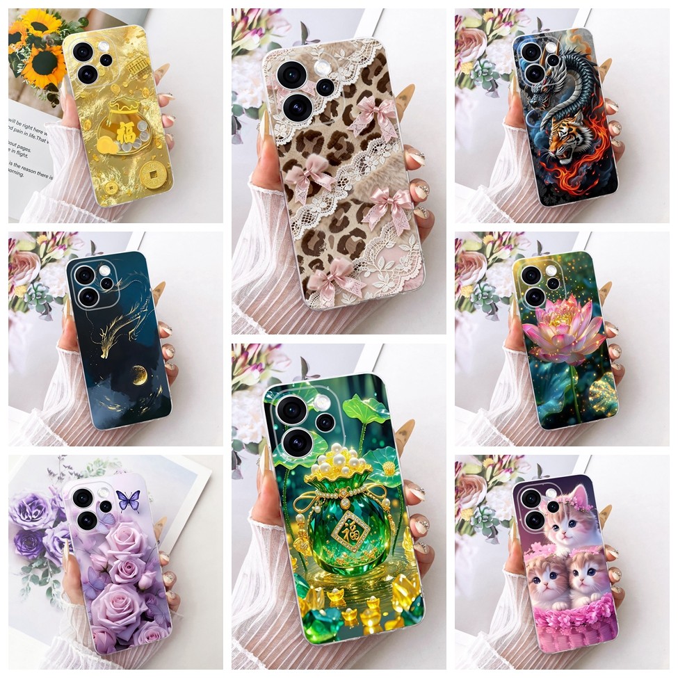 Vỏ Trong Suốt Cho Oppo Reno 15F Ốp điện thoại Thẩm Mỹ Hoạt Hình Dễ Thương Thời Trang Bướm Ngộ nghĩnh Sơn Mặt Sau Cho Oppo Reno 15F
